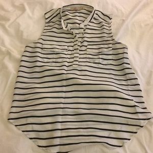 Cream and black striped blouse